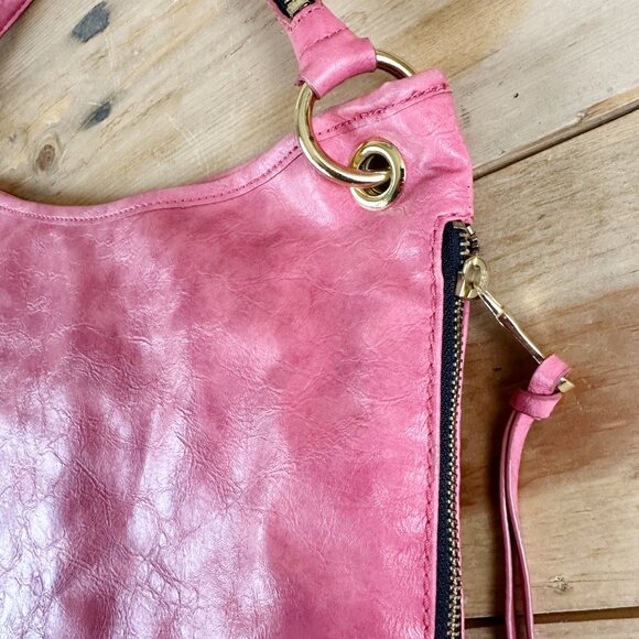 Gianni Bini Bag Pink with Gold Hexagon & Zipper‎ Accents Like NEW Expandable - Picture 5 of 12